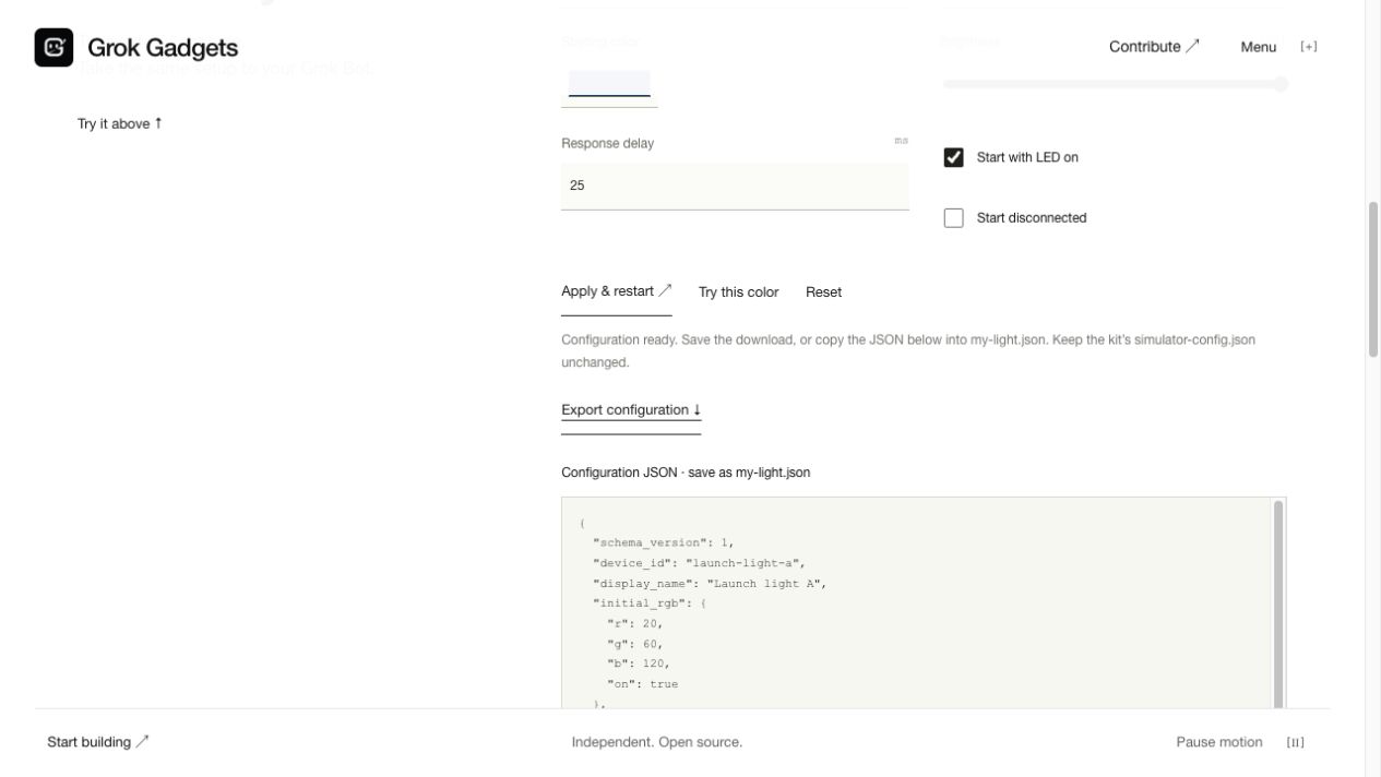 Actual browser customization/export panel.